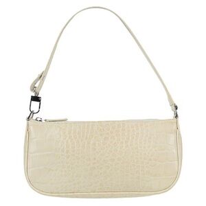 BY FAR Rachel Cream Crocodile-Embossed shoulder Bag purse Y2K $492 NWT